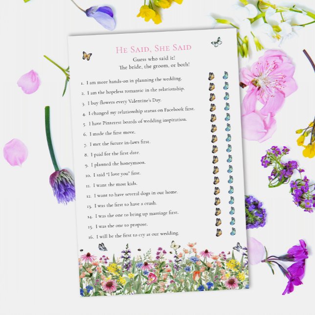 Hij zei dat ze zei: | Zomerbloemen (Creator heeft geüpload)