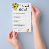 Hij zei dat ze Zonnebloem Vrijgezellenfeest Game C Flyer (Hand)