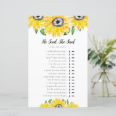 Hij zei dat ze Zonnebloem Vrijgezellenfeest Game z (Staand voorkant)