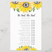 Hij zei dat zij zei Bruidsboeket Zonnebloem Bruids Flyer (Voorkant)