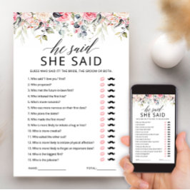 Hij zei dat zij zei Bruidsjonker spelkaart Kaart