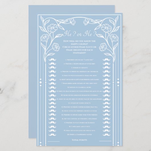 Hij zei, hij zei dat Schattige huwelijksspel afdru (Voorkant / Achterkant)