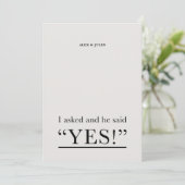 Hij zei ja de Uitnodiging van de Partij van de Tek (Staand voorkant)