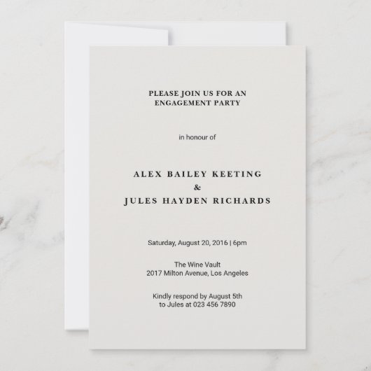 Hij zei ja de Uitnodiging van de Partij van de Tek (Achterkant)