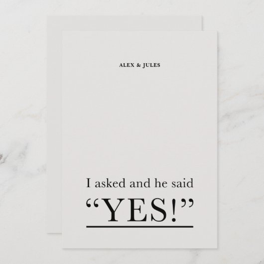 Hij zei ja de Uitnodiging van de Partij van de Tek (Voorkant / Achterkant)