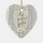 Hij zei ja, foto-Verloving Keramisch Ornament (Rechts)