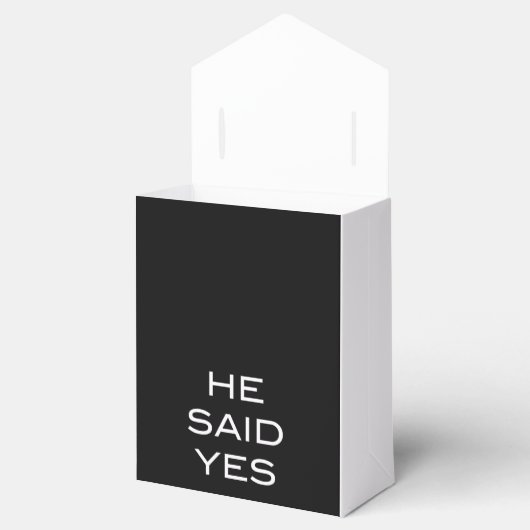 Hij zei ja Gay Engagement Party Favor Box Bedankdoosjes (Geopend)
