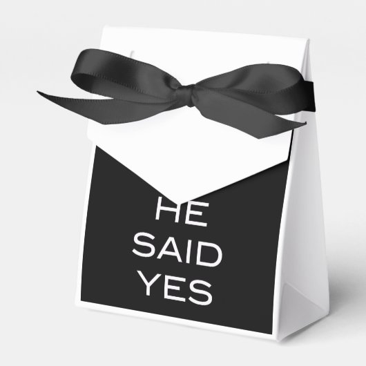 Hij zei ja Gay Engagement Party Favor Box Bedankdoosjes (Voorkant Zijde)