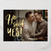 Hij zei ja Gay Verloving aankondiging goudolie (Voorkant)