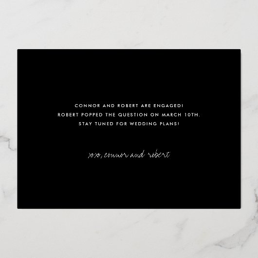 Hij zei ja Gay Verloving aankondiging goudolie (Achterkant)