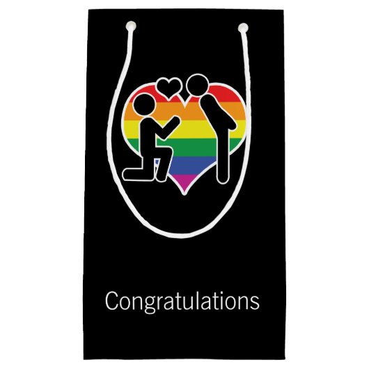 Hij zei ja Gefeliciteerd Gay Wedding Klein Cadeauzakje (Voorkant)