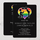 Hij zei ja, meneer en Mr. proposal Gay Wedding Kaart (Voorkant / Achterkant)