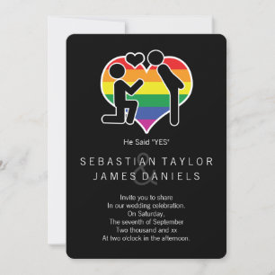 Hij zei ja, meneer en Mr. proposal Gay Wedding Kaart