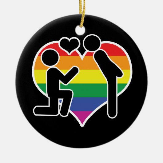 Hij zei ja, meneer en Mr. proposal Gay Wedding Keramisch Ornament (Voorkant)