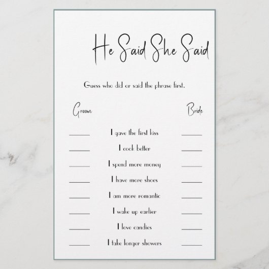 Hij zei tegen haar dat ze Kaart Flyer zei (Voorkant)