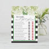 Hij zei tegen Vrijgezellenfeest Game: Kaart (Staand voorkant)