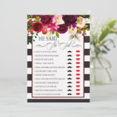 Hij zei tegen Vrijgezellenfeest Game: Kaart (Staand voorkant)