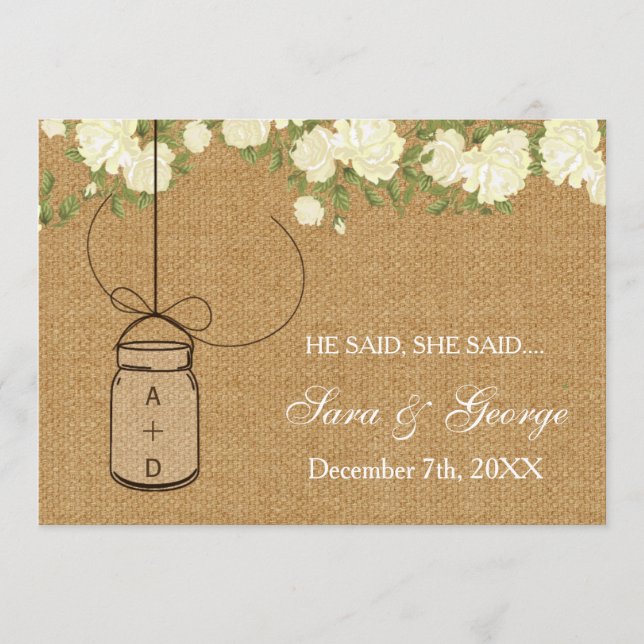 Hij zei: "vrijgezellenfeest spelkaart" (Voorkant)