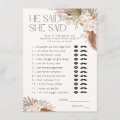 Hij zei, ze zei Bohemian Floral & Feathers Informatiekaartje (Voorkant)