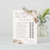 Hij zei, ze zei Bohemian Floral & Feathers Informatiekaartje (Staand voorkant)