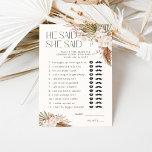 Hij zei, ze zei Bohemian Floral & Feathers Informatiekaartje<br><div class="desc">Al uw toekomstige partijgasten zullen door dit ontwerp worden beloond! Pas het aan je wensen aan.</div>
