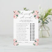 Hij zei, ze zei Boots & Bubbly Party spel Informatiekaartje (Staand voorkant)