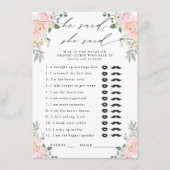 Hij zei, ze zei Champagne Bloemen Party Game Informatiekaartje (Voorkant)