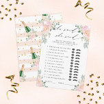Hij zei, ze zei Champagne Bloemen Party Game Informatiekaartje<br><div class="desc">Al uw toekomstige partijgasten zullen door dit ontwerp worden beloond! Pas het aan je wensen aan.</div>