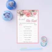 Hij zei: "Ze zei dat Bridal Game Card Flyer (Enkel)