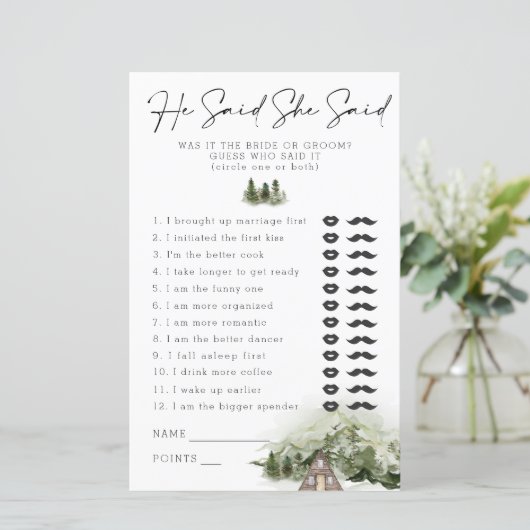 Hij zei, ze zei in de Bossen Bachelorette (Staand voorkant)