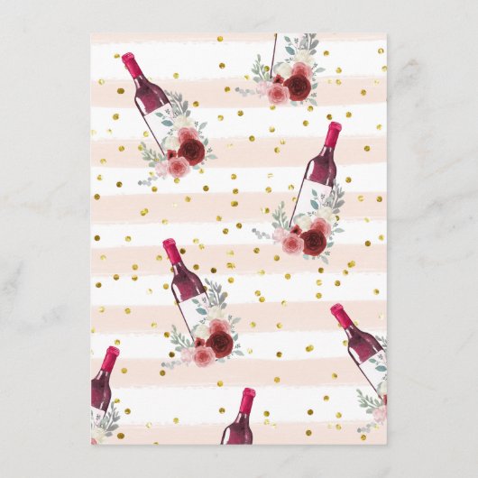 Hij zei, ze zei wijn bloemstuk partij spel informatiekaartje (Achterkant)