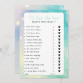 Hij zei, zij zei bruidsshowerspel kaart (Voorkant / Achterkant)