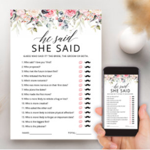 Hij Zei Zij Zei Bruiloftsspelkaart Kaart