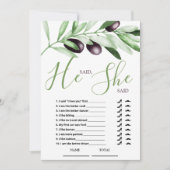 Hij zei, zij zei Olijftakken Bruidsmeisjes Bruilof Kaart (Voorkant)