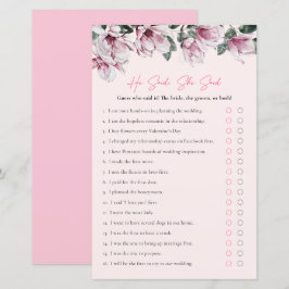 Hij zei, zij zei | Roze Bloemen Vrijgezellenfeest 