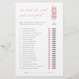 Hij Zei Zij Zei Roze Lint Champagne Bruidsfeest Sp