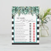 Hij zei / zij zei Vrijgezellenfeest spel Kaart (Staand voorkant)