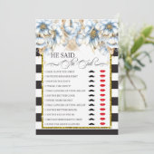 Hij zei / zij zei Vrijgezellenfeest spel Kaart (Staand voorkant)