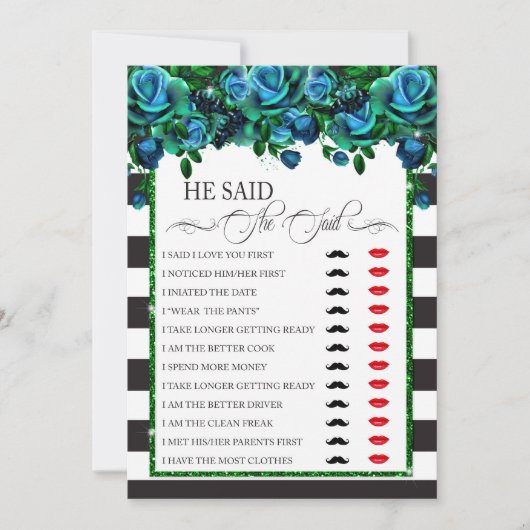 Hij zei / zij zei Vrijgezellenfeest spel Kaart (Voorkant)