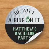 Hij Zette Een Ring Om Het Golf Bachelorfeest Ronde Sticker