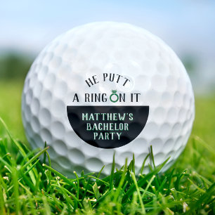 Hij Zette een Ring Om Het Golf Verlovingsfeest Golfballen
