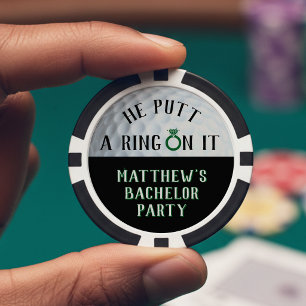 Hij Zette een Ring Om Het Golf Verlovingsfeest Poker Chips