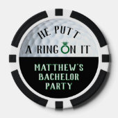 Hij Zette een Ring Om Het Golf Verlovingsfeest Poker Chips (Voorkant)