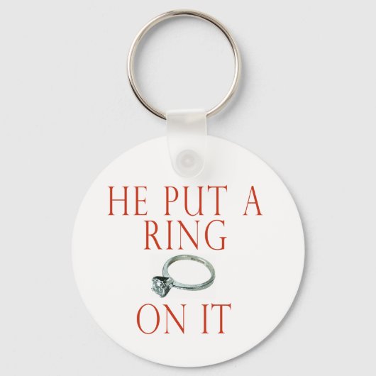 Hij zette een ring op het briefje sleutelhanger (Voorkant)