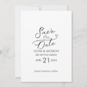 Hij zette een Ring op het Foto sparen de Uitnodigi Kaart (Achterkant)