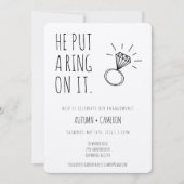 Hij zette een ring op het Verloving uitnodiging (Voorkant)