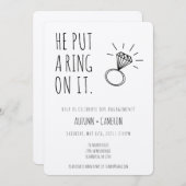 Hij zette een ring op het Verloving uitnodiging (Voorkant / Achterkant)