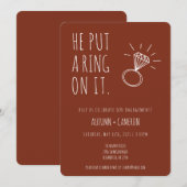 Hij zette een ring op het Verloving uitnodiging (Voorkant / Achterkant)