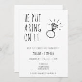 Hij zette een ring op het Verloving uitnodiging (Voorkant / Achterkant)