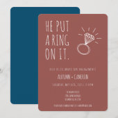 Hij zette een ring op het Verloving uitnodiging (Voorkant / Achterkant)